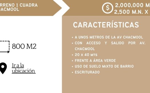 CALLE IGNACIO ZARAGÓZA  A 1 CUADRA DE AV. CHAC MOOL