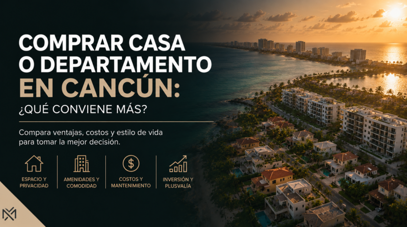 Comprar casa o departamento en Cancún qué conviene más